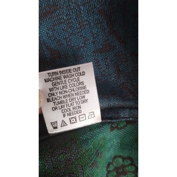 Serengeti Jacket Blazer Top Size 1X Blue Green Open Front - Picture 8 of 8